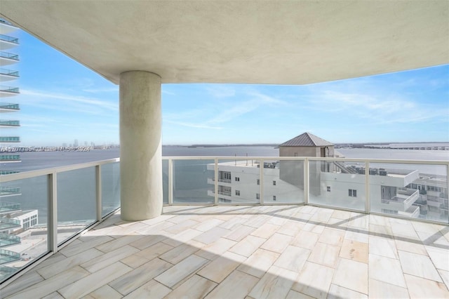 balcony with a water view