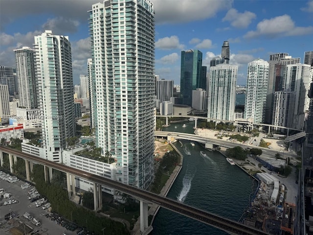 view of city featuring a water view