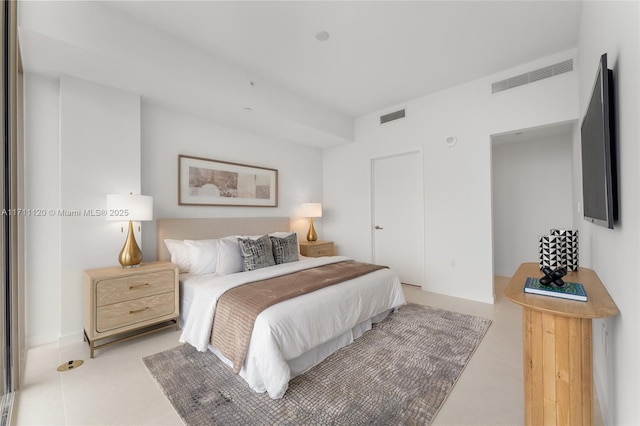 bedroom with visible vents