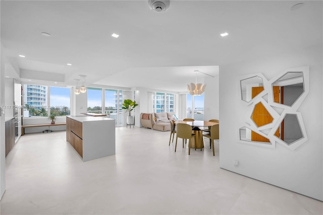 kitchen with pendant lighting and a kitchen island