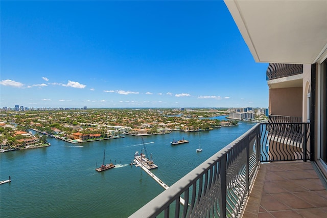 balcony with a water view