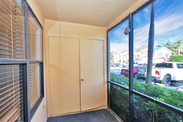 view of unfurnished sunroom