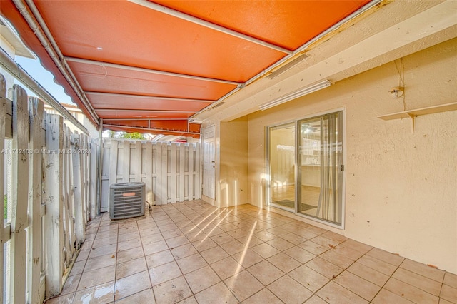 view of patio featuring central air condition unit