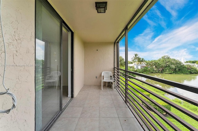 balcony with a water view