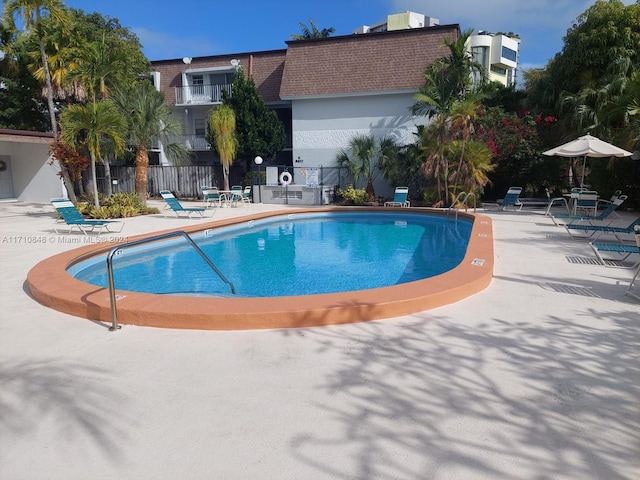 view of pool with a patio area