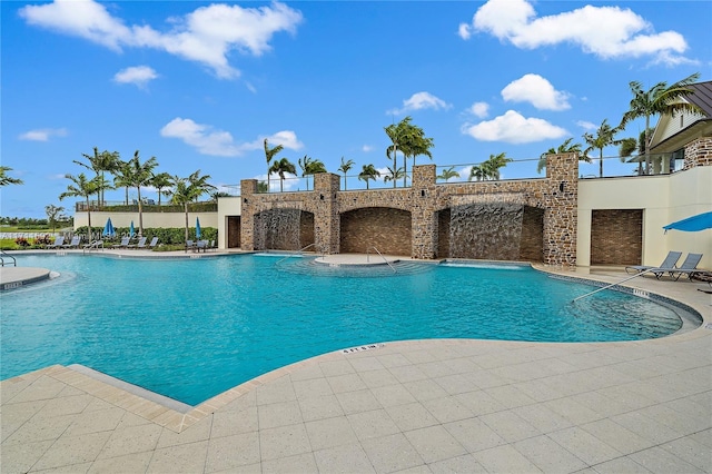 view of pool featuring a patio area