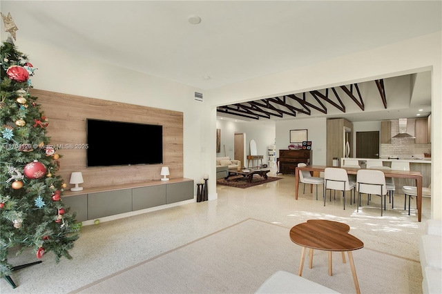 9008 Dickens Ave, Surfside, FL 33154 - living area featuring speckle patterned floor