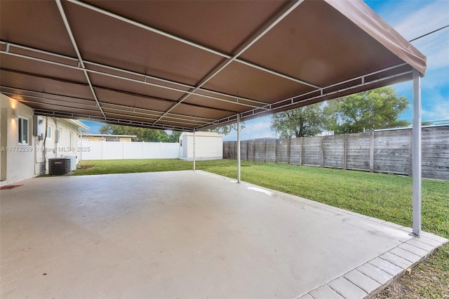 view of patio featuring central AC