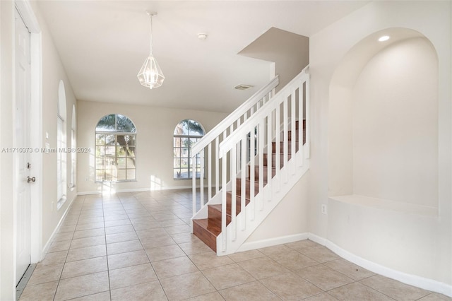 view of tiled entrance foyer