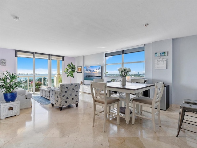 dining area featuring expansive windows