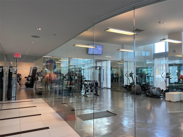 view of workout area