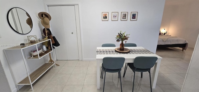 view of tiled dining space