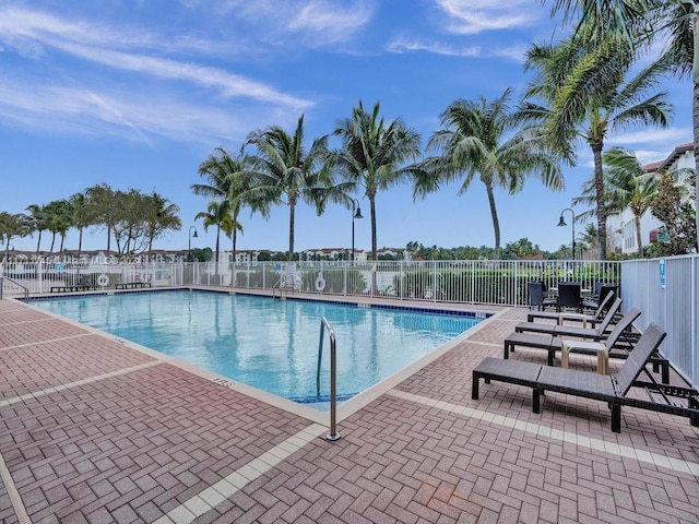 view of pool featuring a patio