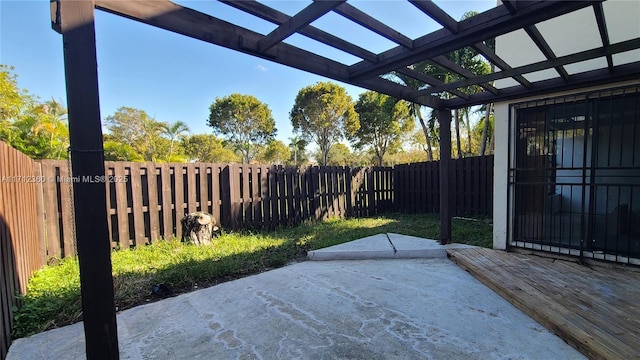 view of patio with a pergola