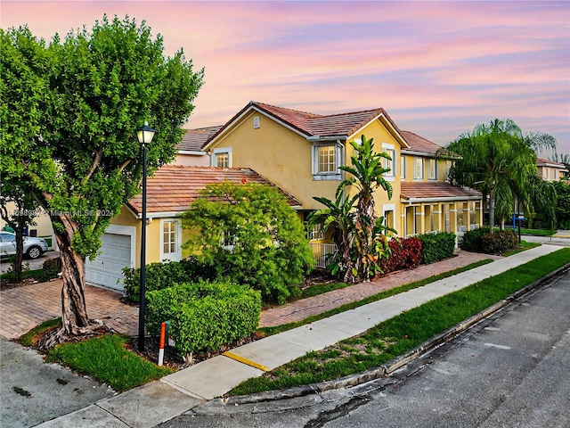 view of front of home featuring a garage