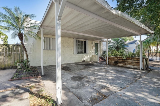 view of patio with a carport