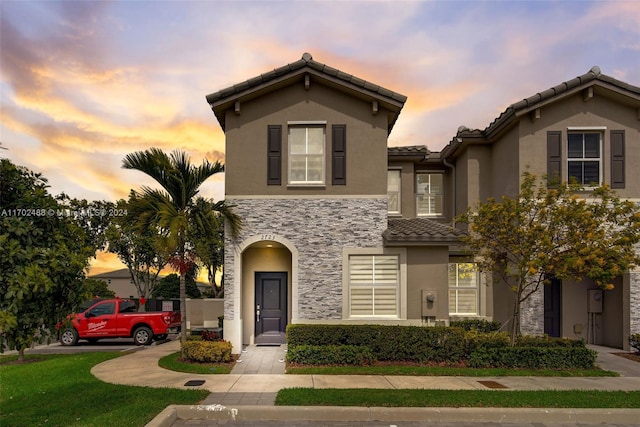 view of mediterranean / spanish house