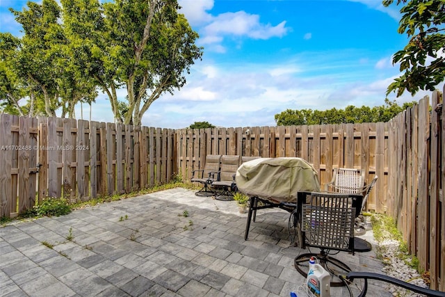 view of patio with grilling area