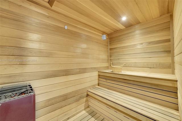 11113 Biscayne Blvd Unit 255, Miami, FL 33181 - sauna / steam room featuring wooden walls and wooden ceiling