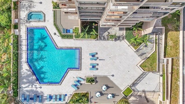 11113 Biscayne Blvd Unit 255, Miami, FL 33181 - drone / aerial view of a pool area