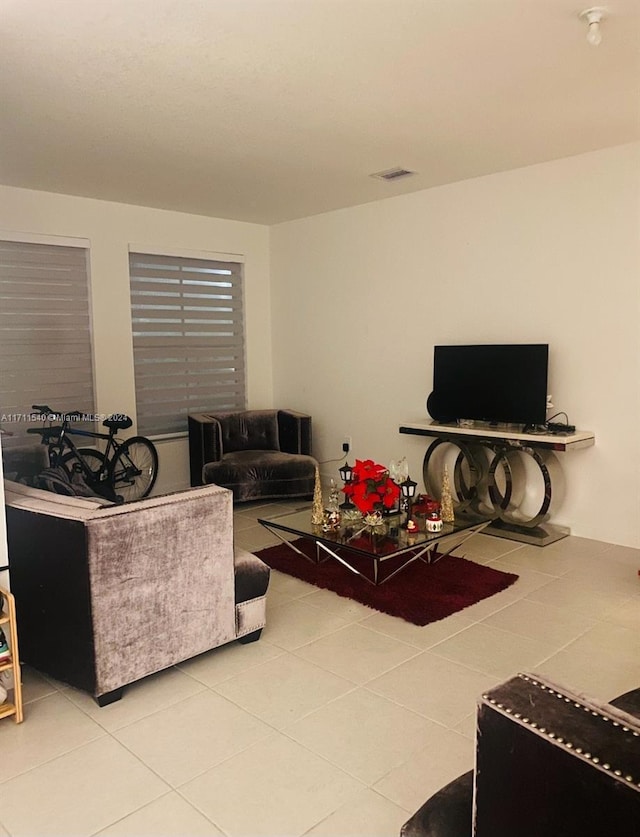 view of tiled living room