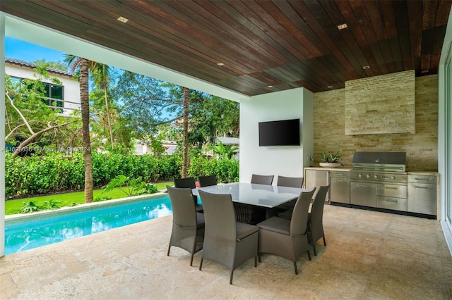 view of patio featuring area for grilling