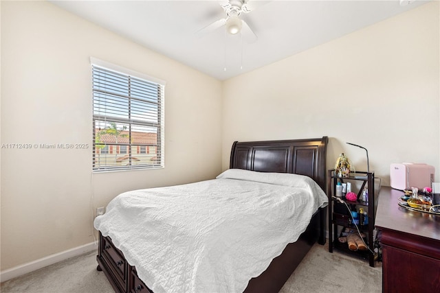 3217 SE 4th Ct Unit 3217, Homestead, FL 33033 - bedroom with baseboards, ceiling fan, and light carpet