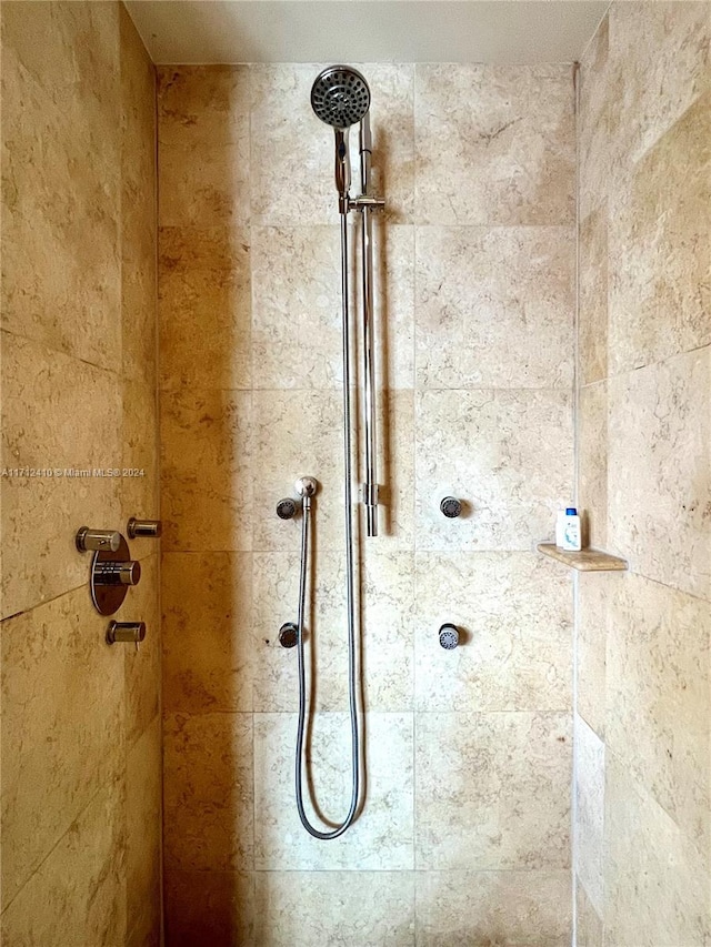 room details with a tile shower