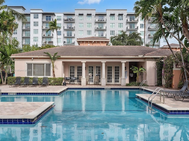 view of pool featuring a patio area