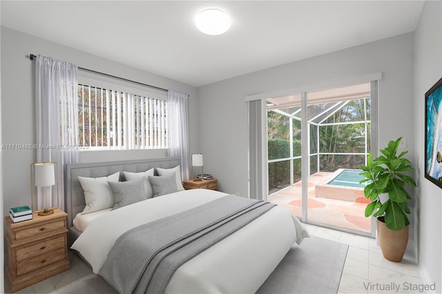 bedroom with access to outside