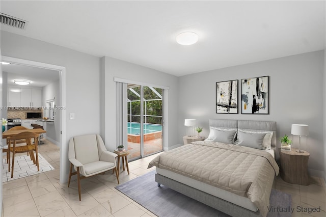 bedroom with access to exterior