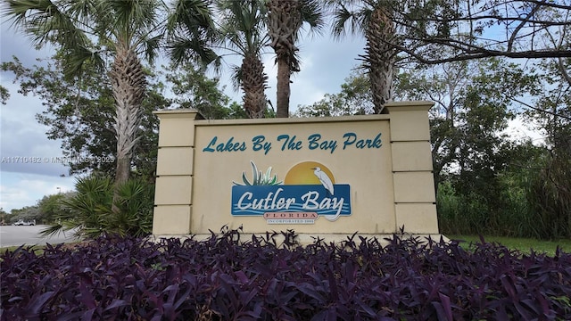 view of community sign
