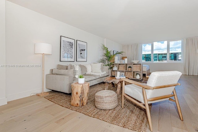 living room featuring hardwood / wood-style flooring