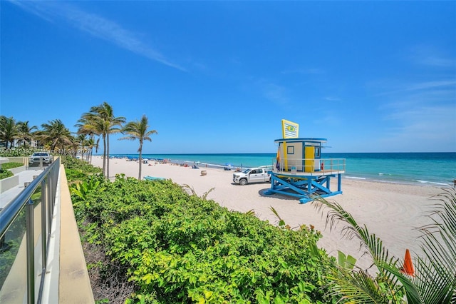 water view with a beach view