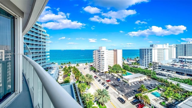 balcony with a water view