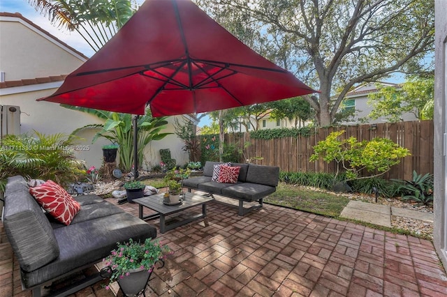 view of patio with outdoor lounge area