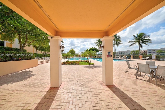 view of patio / terrace with a community pool