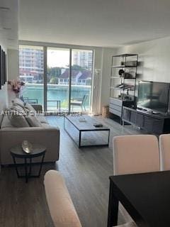 living room featuring hardwood / wood-style flooring