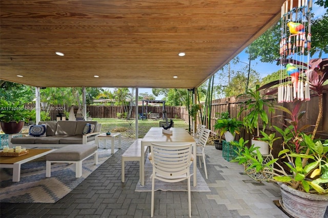 view of patio / terrace with an outdoor hangout area