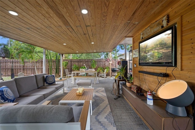 view of patio featuring an outdoor living space