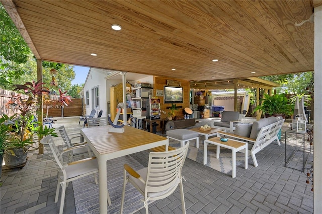 view of patio featuring an outdoor living space