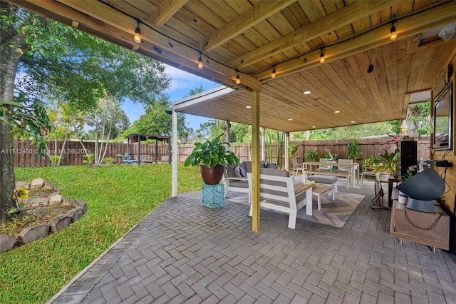 view of patio / terrace with an outdoor hangout area