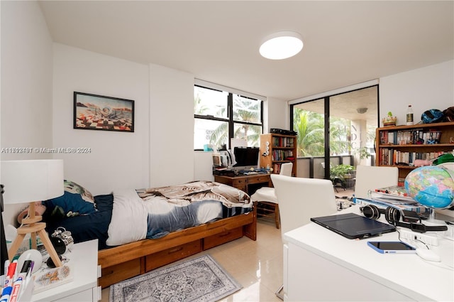 view of tiled bedroom