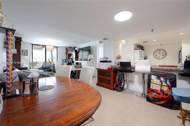 view of tiled dining room