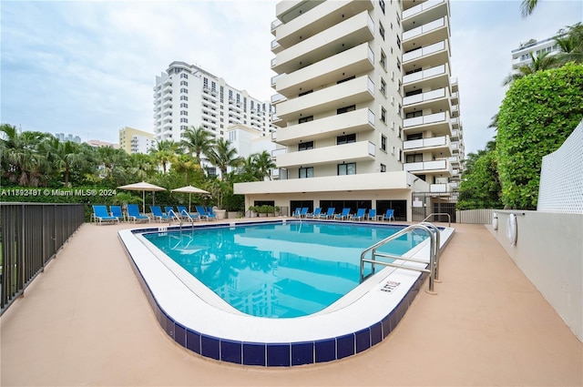 view of pool with a patio