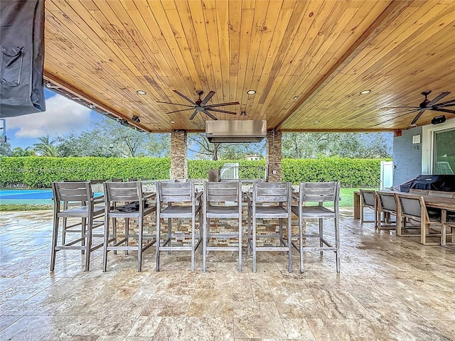 view of patio / terrace featuring ceiling fan