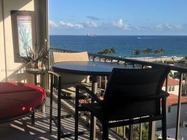 balcony with a water view