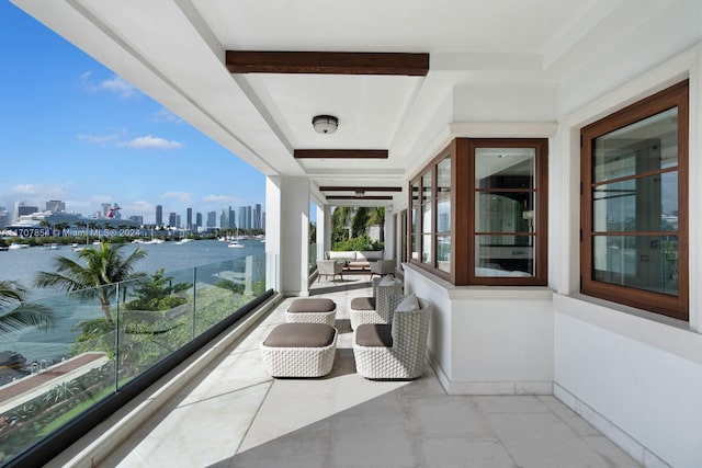 balcony featuring an outdoor living space