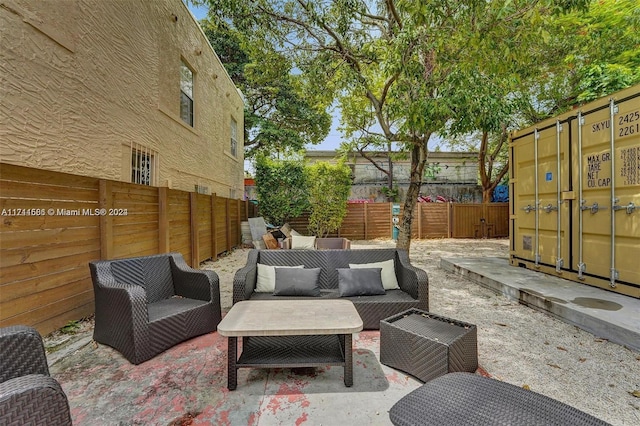 view of patio / terrace featuring an outdoor living space