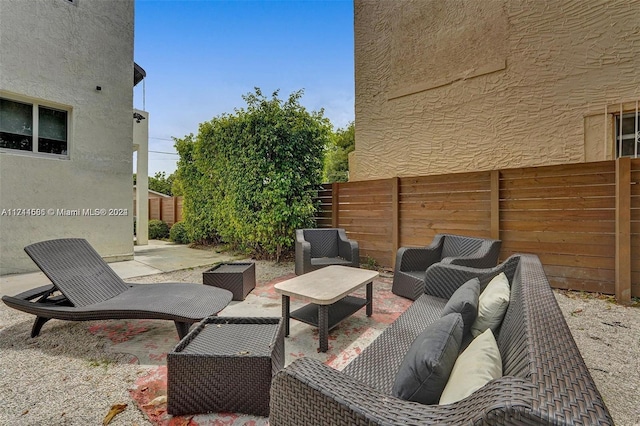 view of patio / terrace with an outdoor hangout area